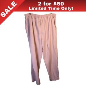 [Sale: 2 for $50!] Alfred Dunner Blush Pink Pants Size 18W Made in USA 0341